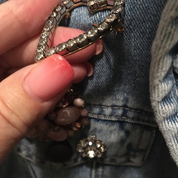 HEART RHINESTONE Vintage brooch - Picture 2 of 7